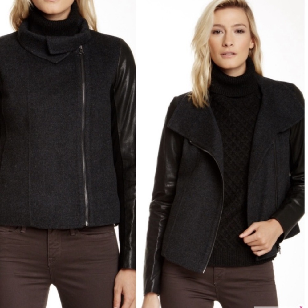Vince Women Leather and Wool Jacket